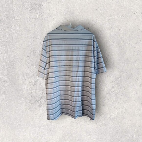 Croft & Barrow Men's Performance Polo Gray with darker gray stripes size XXL - Picture 2 of 3